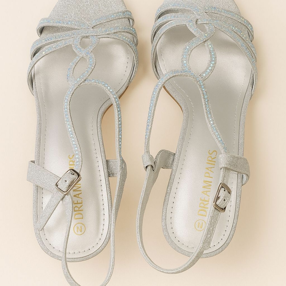 Dream Pairs Glittery Silver Heels